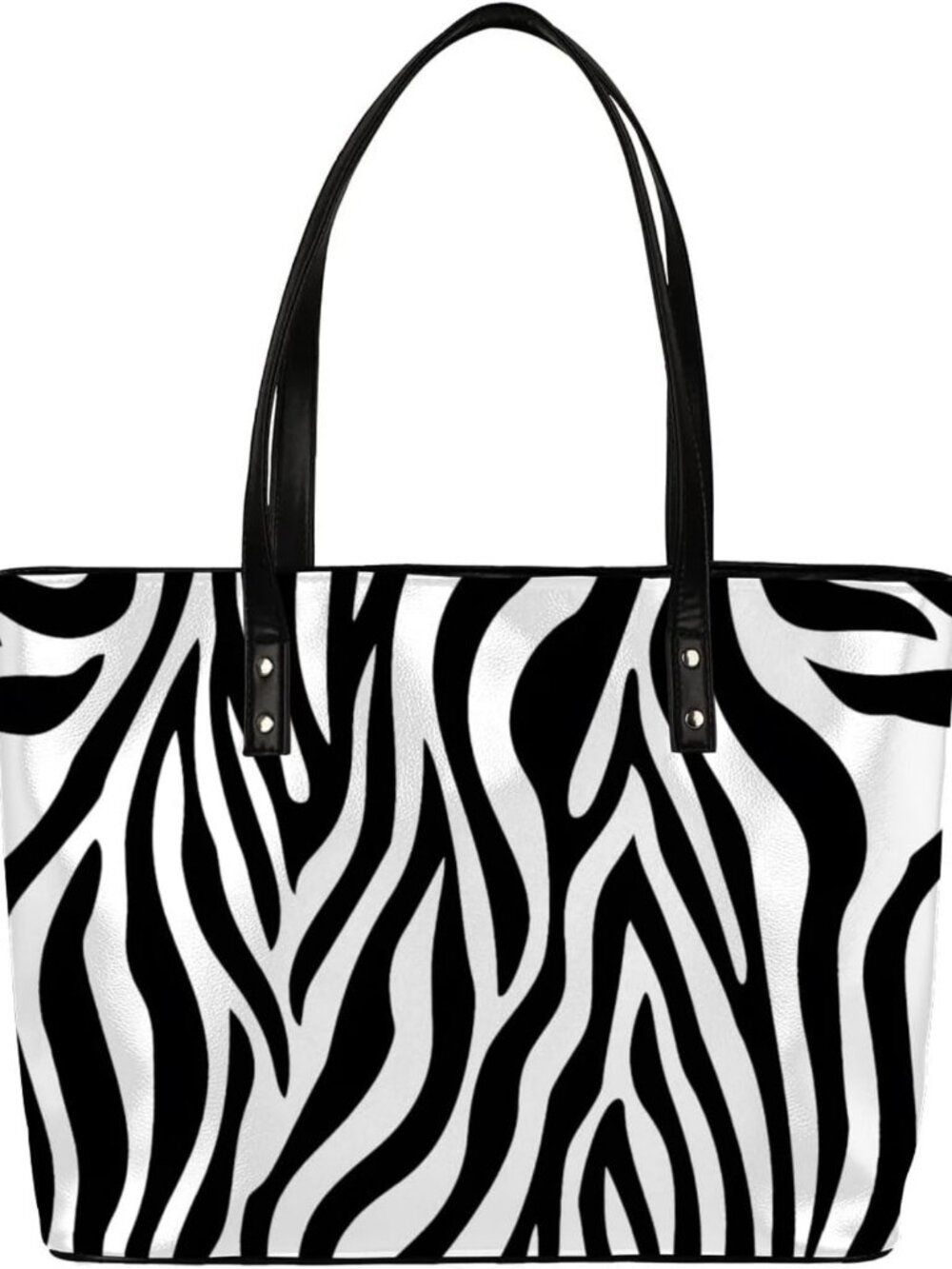 Stylish PU Leather Tote Bag for Women - Large Shoulder Handbag with Zipper for